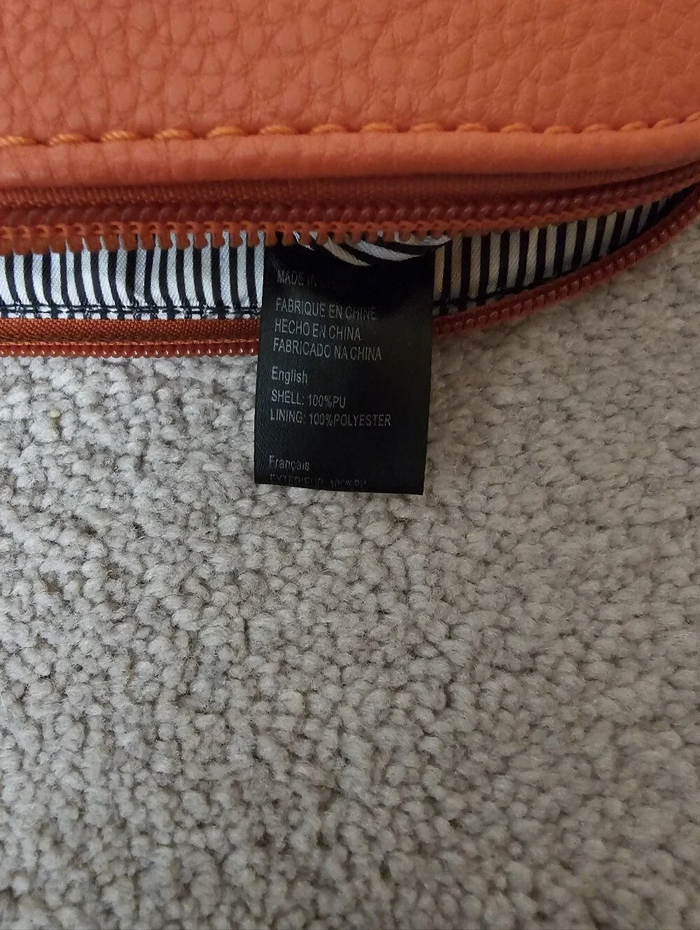 Orange Leather Look Bag